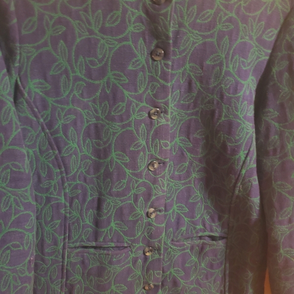Vintage foliage patterned long jacket - Picture 2 of 4